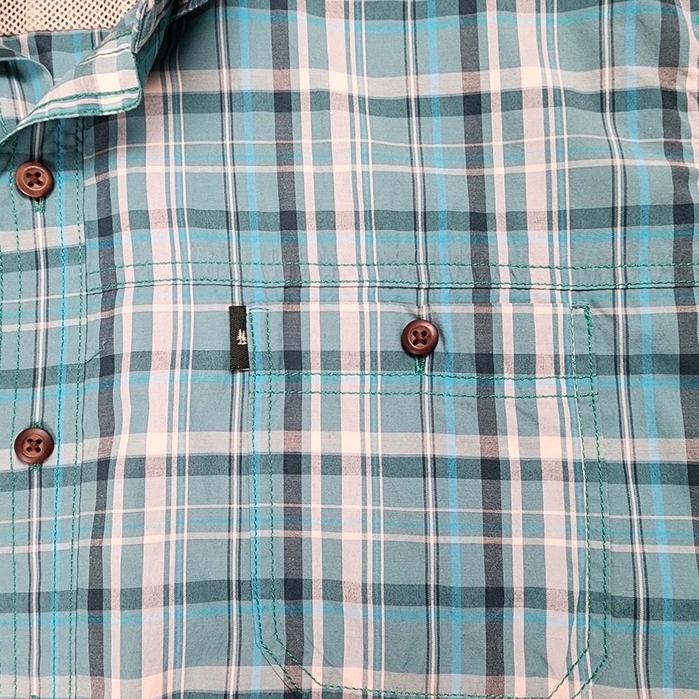 G.H. Bass Explorer Men's XL Plaid Button Down Outdoor Fishing Hiking Shirt Blue - Picture 8 of 8